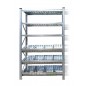 Shortspan Galvanised Shelving with 3 Modular Bin Levels