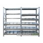 Longspan Galvanised Shelving with 5 Modular Bin Levels