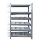 Longspan Galvanised Shelving with 5 Modular Bin Levels