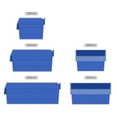 600 Rivet Racking Bay With 420mm Wide Shelf Bins