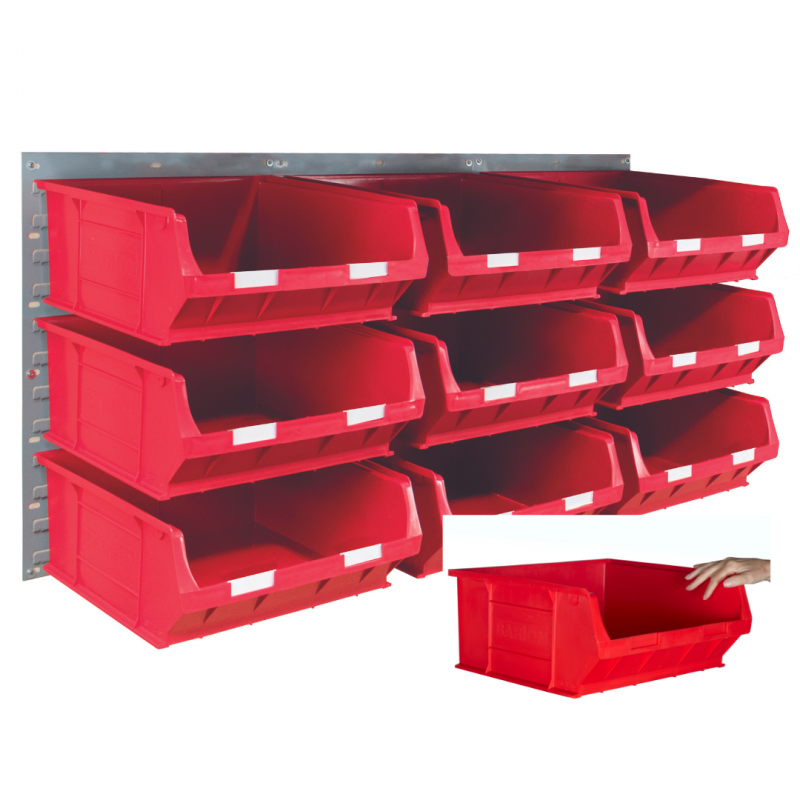 Wall Mounted Bin Kit 641mm x 1371mm with 9 TC6 Bins