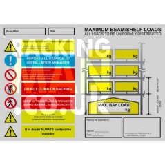 Pallet Racking Load Notice - PDF Download TEST