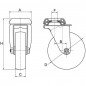Swivel Bolt Hole Unbraked Castor - 100mm