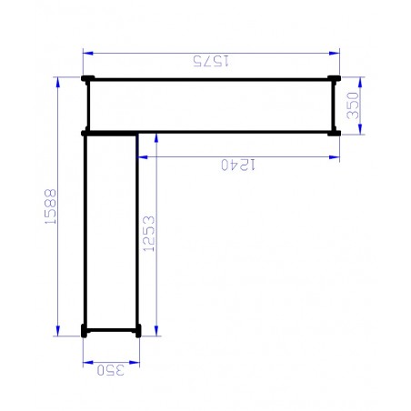 Corner Shelving Solution 2000mm (H) x 1500/1200mm(W) x 320mm(D)