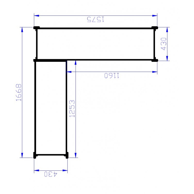 Corner Shelving Solution 2000mm (H) x 1500/1200mm(W) x 400mm(D)