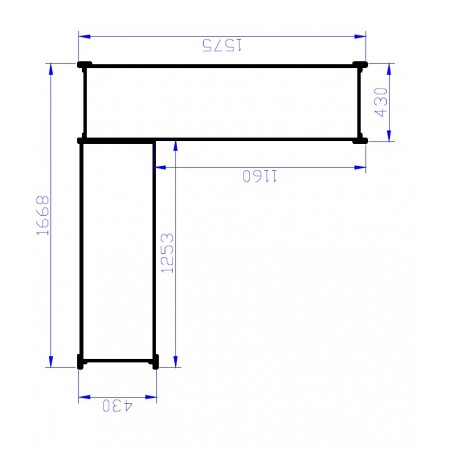 Corner Shelving Solution 2000mm (H) x 1500/1200mm(W) x 400mm(D)