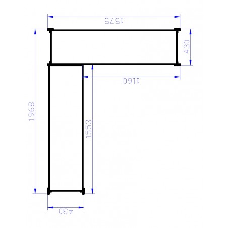 Corner Shelving Solution 2000mm (H) x 1500/1500mm(W) x 400mm(D)