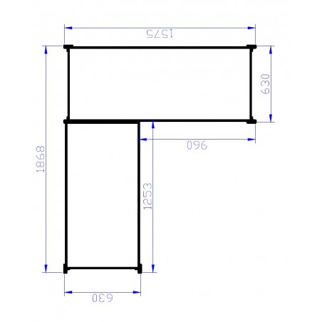 Corner Shelving Solution 2000mm (H) x 1500/1200mm(W) x 600mm(D)